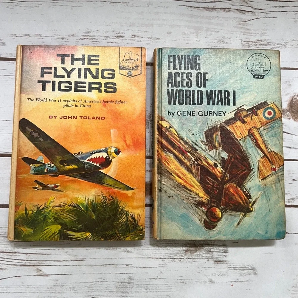 Random House Landmark Books The Flying Tigers & Flying Aces of WWI Set 2 HC
